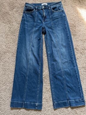 Flying Monkey Wide Leg Jeans - Medium Blue Denim